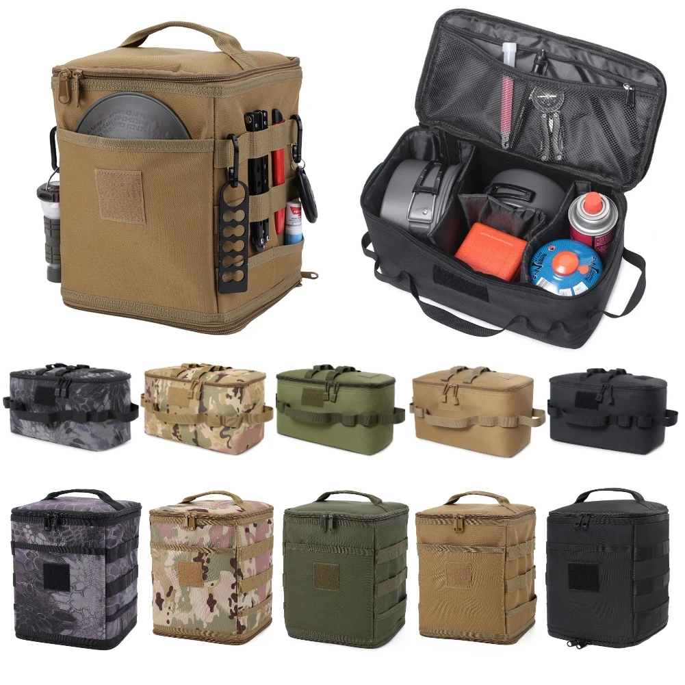 Camping Hiking Cooking - กระเป๋ายุทธวิธี Camping กระเป๋าเก็บภาชนะทําอาหาร Organizer แบบพกพากระเป๋าถือกระเป๋าปิคนิคสําหรับเดินป่ากลางแจ้ง