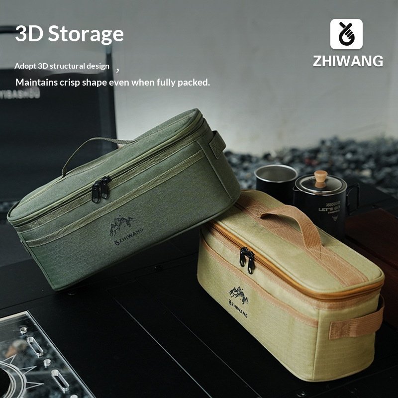 Camping Cooking Organizer - กระเป๋าเก็บอุปกรณ์รับประทานอาหารแบบพกพาอเนกประสงค์สำหรับตั้งแคมป์, กระเป๋าจัดเก็บช้อนส้อมตะเกียบสำหรับปิกนิกกลางแจ้ง เหมาะสำหรับการเดินทางและทริปแคมป์ปิ้ง