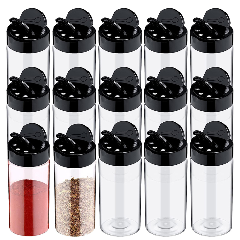 Camping Cooking Container - LMETJMA พลาสติกใสเครื่องเทศ Jar Shaker ฝาปิดเครื่องปรุงรสคอนเทนเนอร์สําหรับห้องครัวจัดเก็บผงเครื่องเทศ JT198