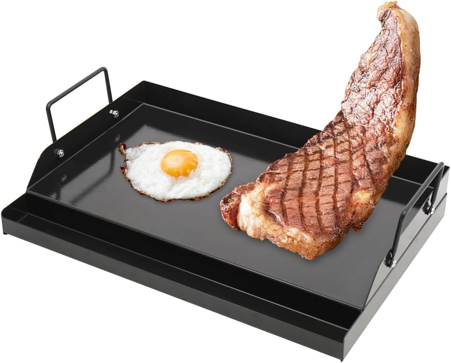 กระทะเหล็กหล่อเคลือบกันติดขนาด - Camping Cooking Flat Top บทวิจารณ์และราคา