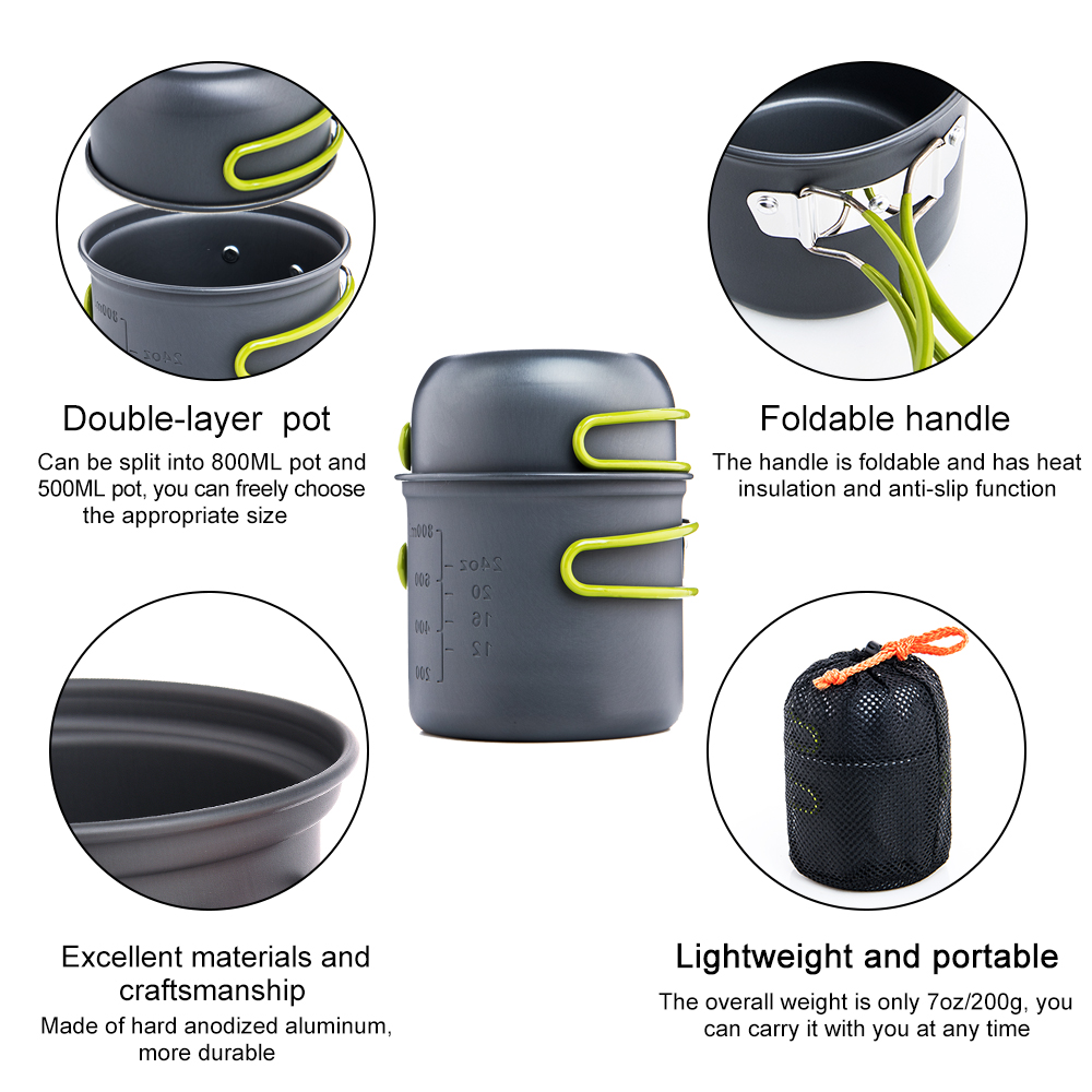 ชุดอุปกรณ์ทำอาหารสำหรับตั้งแคม - Camping Hiking Cooking บทวิจารณ์และราคา