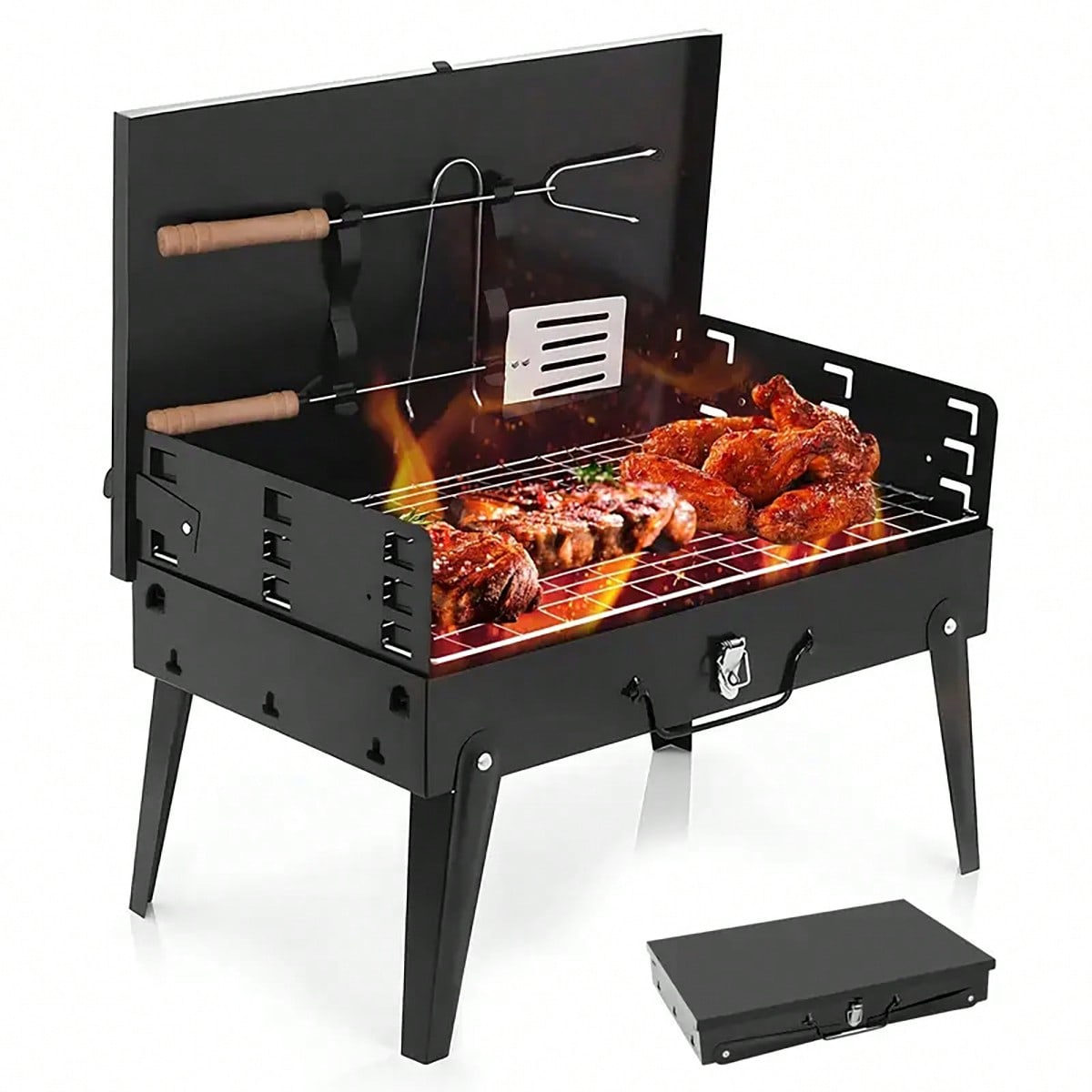 เตาปิ้งย่างถ่านแบบพกพาขนาดเล็ก - Camping Hiking Cooking บทวิจารณ์และราคา