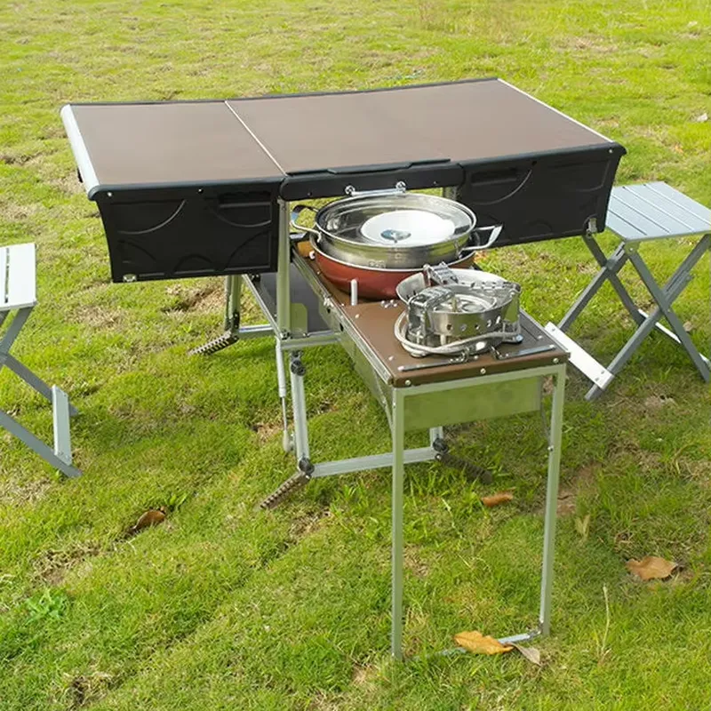 รถพ่วงอาหารพับได้แบบพกพาสำหรับ - Camping Cooking Dining Set บทวิจารณ์และราคา