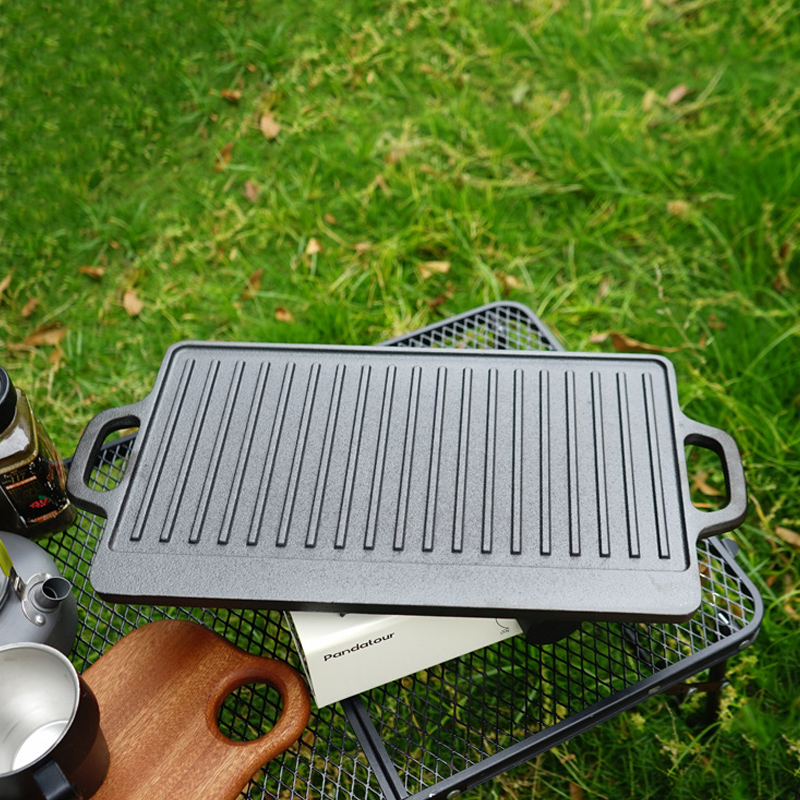กระทะเหล็กหล่อสองด้านสำหรับตั้ - Camping Cooking Flat Top บทวิจารณ์และราคา