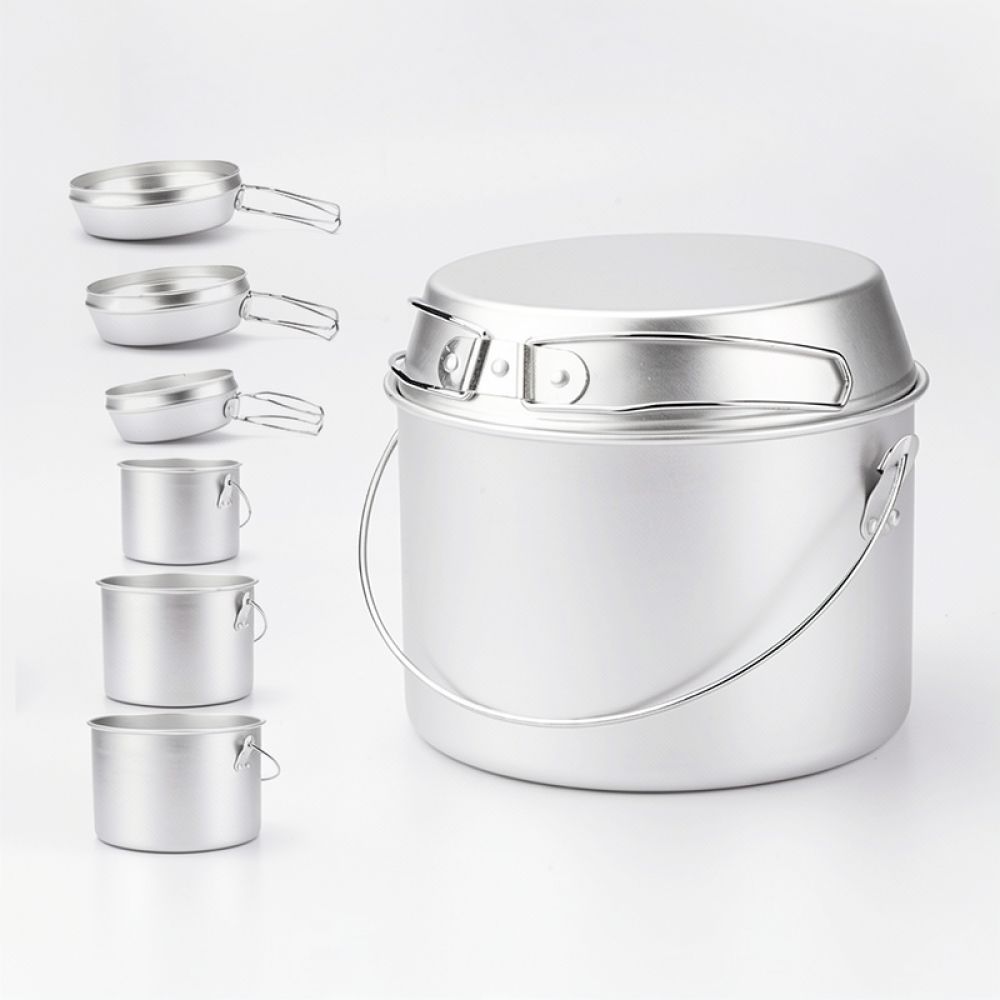 ชุดเครื่องครัวอะลูมิเนียมสำหรั - Camping Cooking Dining Set บทวิจารณ์และราคา