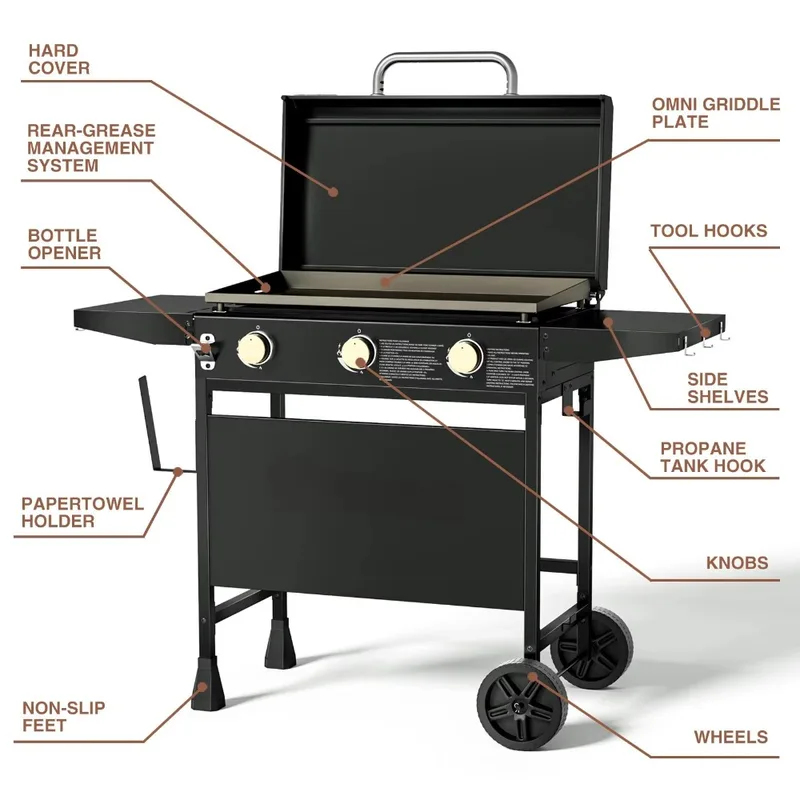 สถานีทำอาหารกลางแจ้งแบบมีล้อ พ - Camping Cooking Flat Top บทวิจารณ์และราคา